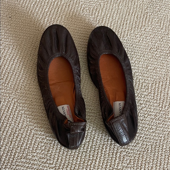 Lanvin Dark Brown Leather Flats - Picture 4 of 6